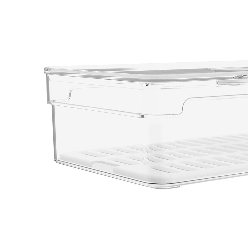 Organizador De Geladeira Com Tampa Clear Fresh 30 x 15 x 7cm