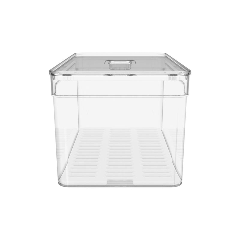 Organizador De Geladeira Com Tampa Clear Fresh 30 x 15 x 13 cm
