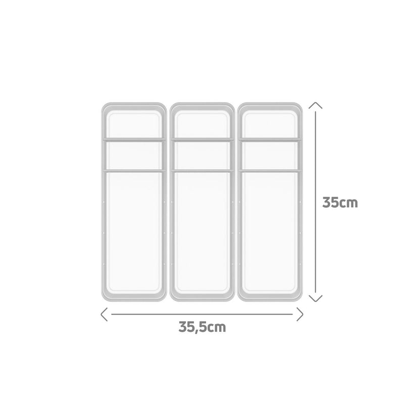 Conjunto Organizador De Gavetas Logic Com 2 Divisórias 11,5 x 35 x 5,5 cm 3 Peças