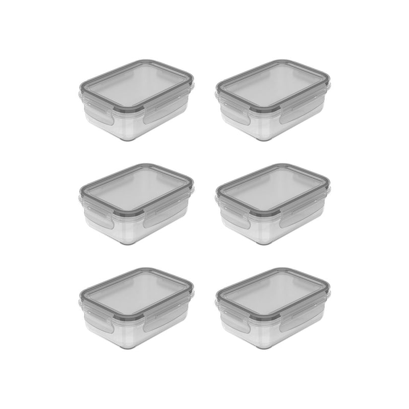 Conjunto De Potes Organizadores De Geladeira Click Retangular 380 ml 6 Peças