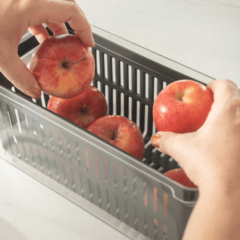 Organizador De Geladeira Com Cesto Clear Fresh 30 x 15 x 13cm