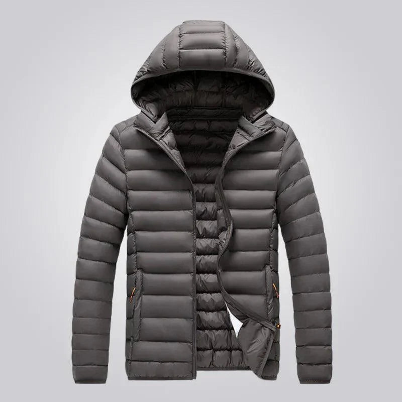Masculino Jaqueta Puffer Acolchoada Com Capuz Removível