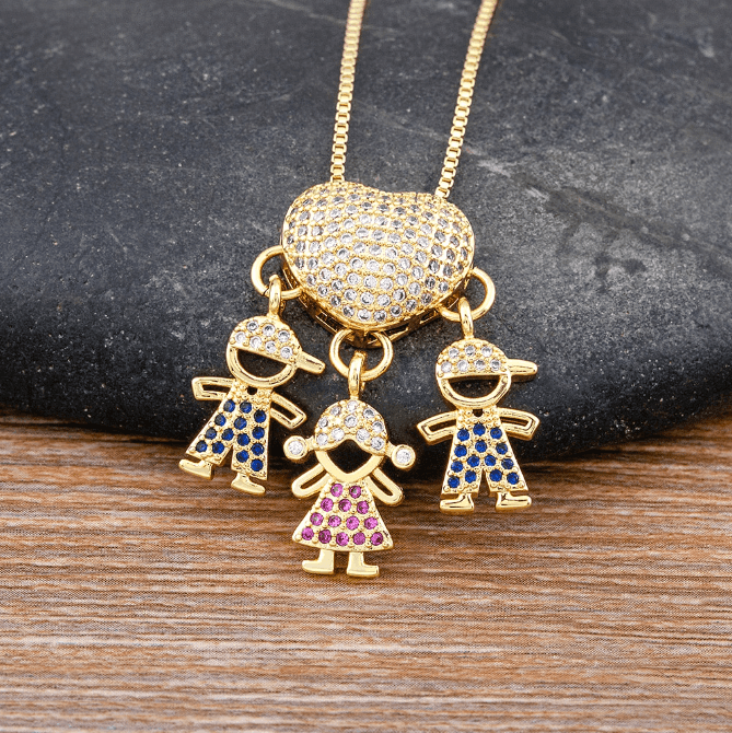 Colar Amor de Mãe - Banhado a Ouro 18k + Zircônias Coloridas