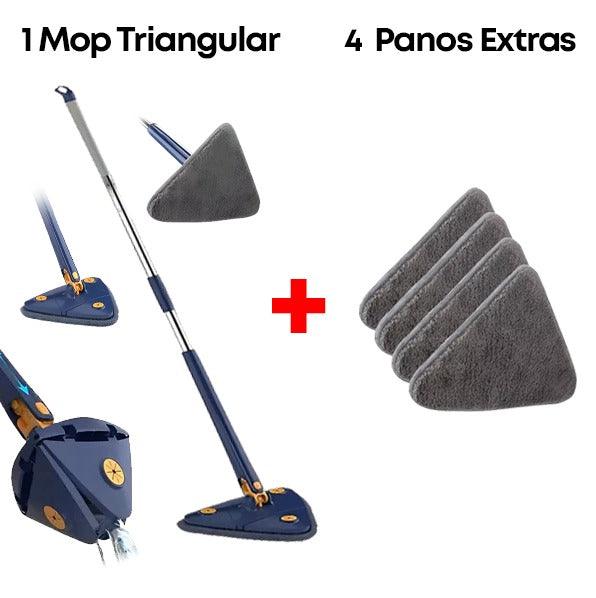 Mop Triangular CleanMax 360º (1,30m) + 4 Panos De Microfibra