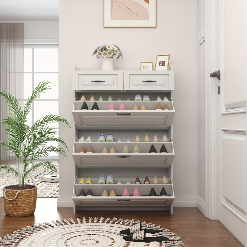 Armário de Sapatos com 3 Portas e 2 Gavetas