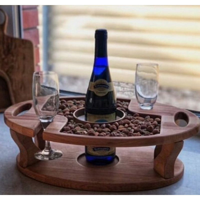 Petisqueira, Tábua Para Frios Porta Taças E Vinho Madeira