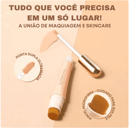 Corretivo Focallure 2 em 1 - Corretivo de alta cobertura e longa duração