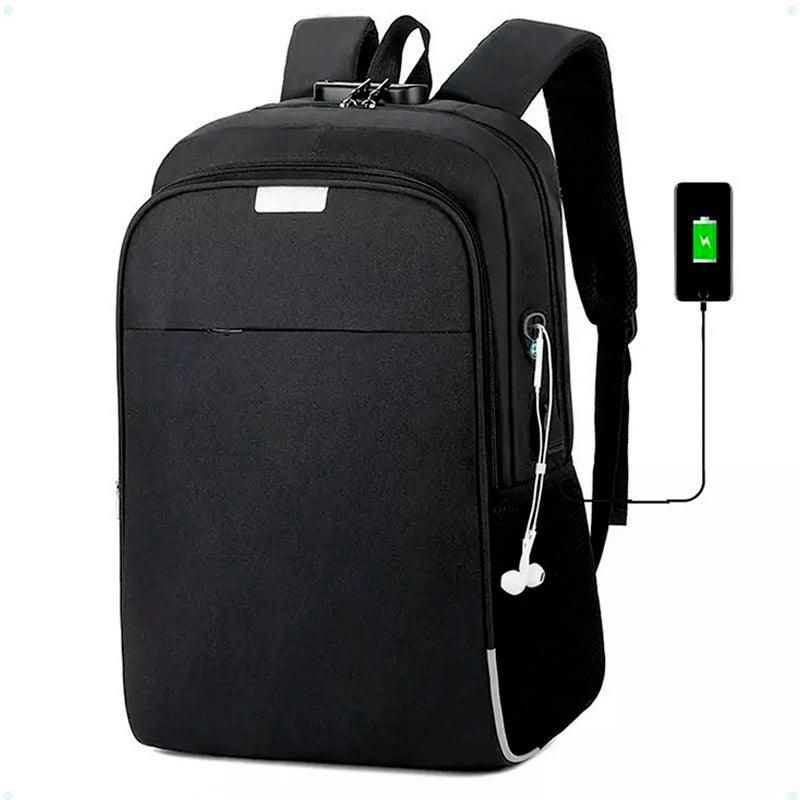 Mochila Impermeável 25L com Cadeado de Senha, Saída para Fone e PowerBank com Porta USB